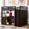 Full size Loft Bed with Drawers,Desk,and Wardrobe
