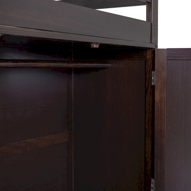 Full size Loft Bed with Drawers,Desk,and Wardrobe