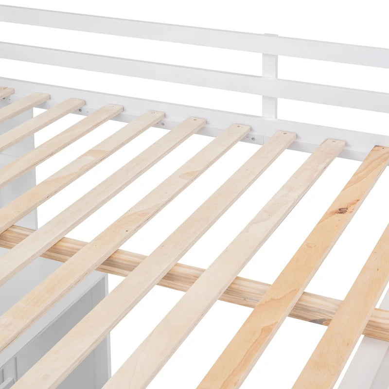 Full size Loft Bed with Drawers,Desk,and Wardrobe