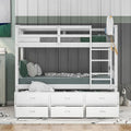 Etagenbett aus Holz mit Ausziehbett und Schubladen