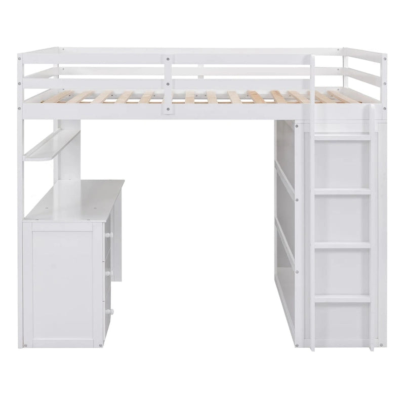 Multi-Functional Twin/Full Size Loft Bed with Drawers, Desk, Wardrobe - Space-Saving Study Area
