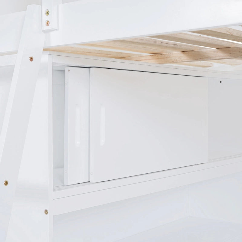 Full Size Loft Bed with Desk and Shelf