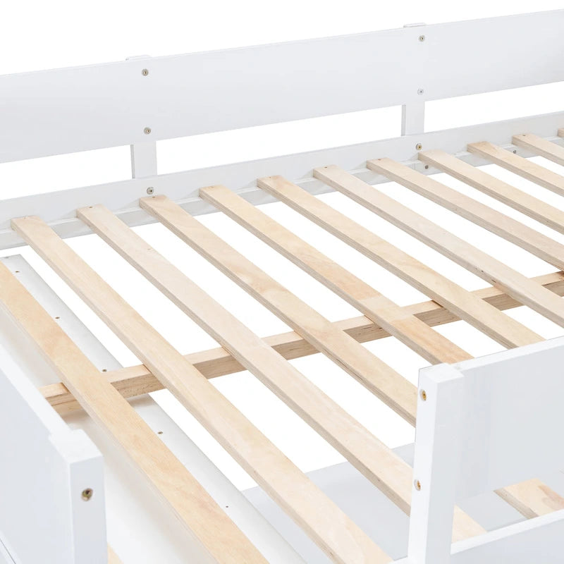 Full Size Loft Bed with Desk and Shelf