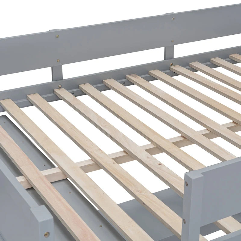 Full Size Loft Bed with Desk and Shelf